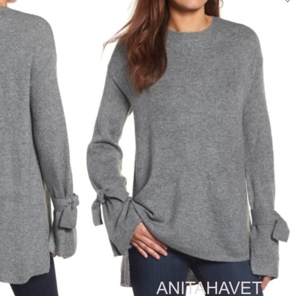 Halogen Tie Bell Sleeve Sweater Size Medium - Picture 1 of 9